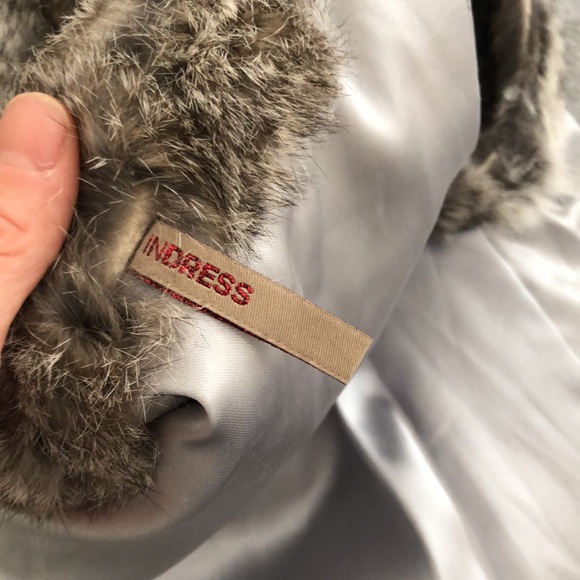 Indress Rabbit fur vest with pockets and tie - Picture 5 of 11